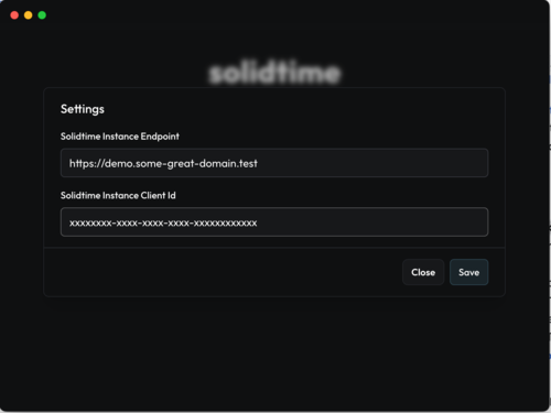 Screenshot of soldtime Desktop showing the Instance Settings interface